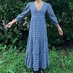 Park City Prints Blue Plaid Dress Size Small. Dress with pockets.